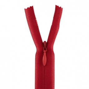 YKK INVISIBLE CLOSED END ZIP - RED