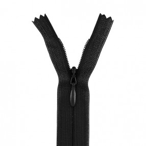 YKK INVISIBLE CLOSED END ZIP - BLACK
