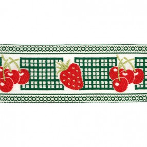 HOME JACQUARD TRIMMING 50MM - RED-GREEN