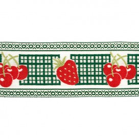 HOME JACQUARD TRIMMING 50MM - RED-GREEN