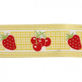 HOME JACQUARD TRIMMING 50MM - YELLOW-RED