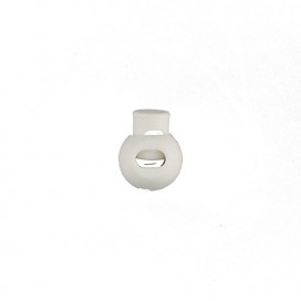 CORD STOPPER WITH METAL SPRING - WHITE