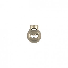 CORD STOPPER WITH METAL SPRING - MATTE SILVER