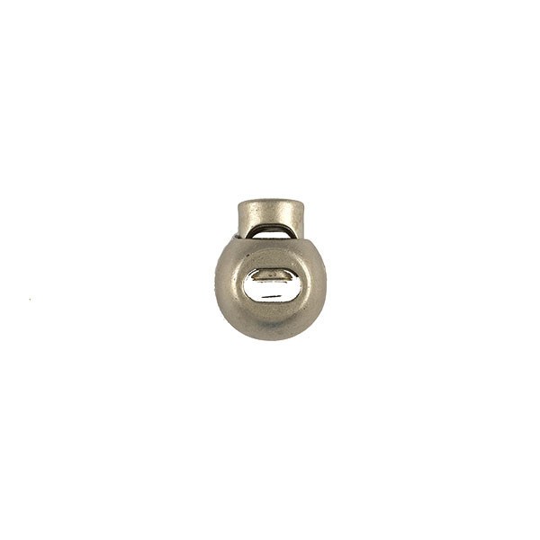 CORD STOPPER WITH METAL SPRING - SILVER