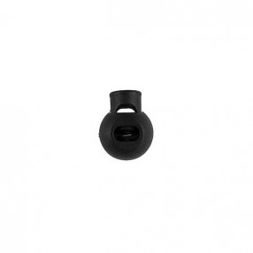 CORD STOPPER WITH METAL SPRING - BLACK