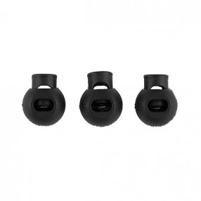 CORD STOPPER WITH METAL SPRING - BLACK