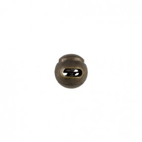 BALL CORD STOPPER WITH METAL SPRING - ANTIQUE GOLD