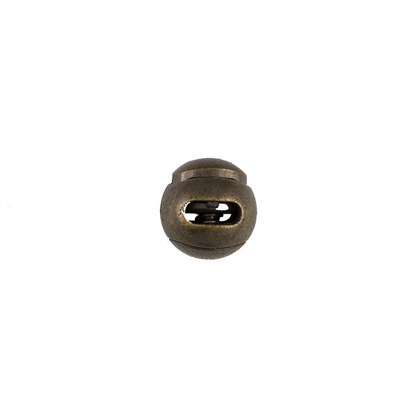 BALL CORD STOPPER WITH METAL SPRING - ANTIQUE GOLD