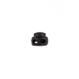 DISCO CORD STOPPER WITH METAL SPRING Ø15MM - BLACK