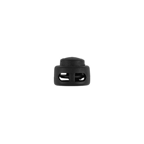 DISCO CORD STOPPER WITH METAL SPRING Ø18,5MM - BLACK