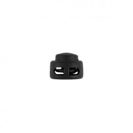 DISCO CORD STOPPER WITH METAL SPRING Ø18,5MM - BLACK