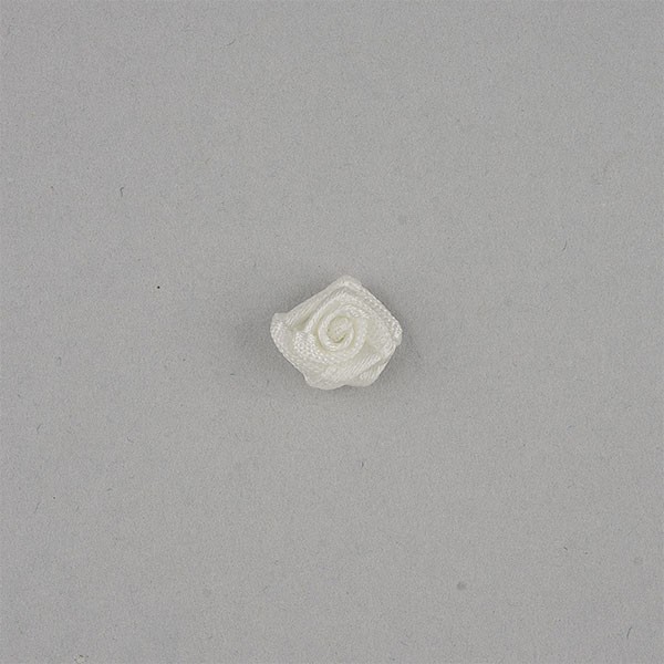 SMALL SATIN RIBBON ROSES - WHITE