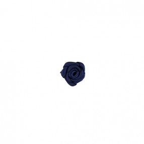 SMALL SATIN RIBBON ROSES - BLUE