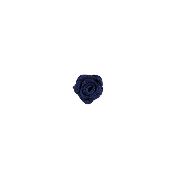 SMALL SATIN RIBBON ROSES - BLUE