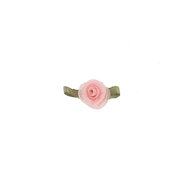 SMALL ORGANDY RIBBON ROSES - PASTEL PINK