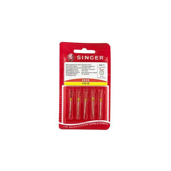 SINGER SEWING MACHINE NEEDLES FOR WOVEN FABRICS 2020 110/18