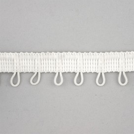 TRIMMING WITH ELASTIC EYELET WHITE 25MM