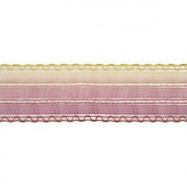 WIRE EDGE SHADED DECORATIVE RIBBON - VIOLET YELLOW