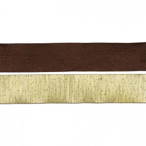 DOUBLE FACE DECORATIVE RIBBON - BROWN GOLD
