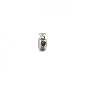 METAL DROP CORD STOPPER WITH SPRING - SILVER