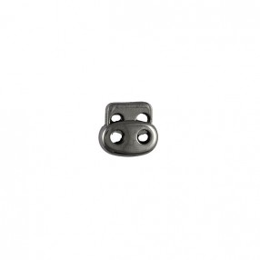 METAL CORD STOPPER DOUBLE WITH SPRING - GUNMETAL