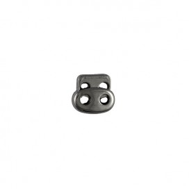 METAL CORD STOPPER DOUBLE WITH SPRING - GUNMETAL