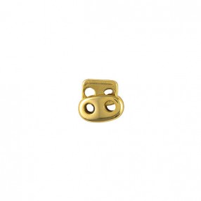 METAL CORD STOPPER DOUBLE WITH SPRING - GOLD