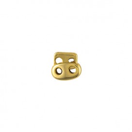METAL CORD STOPPER DOUBLE WITH SPRING - GOLD