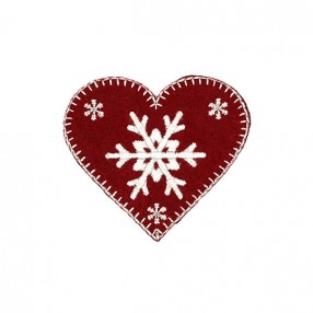 CHRISTMAS HEART FUSIBLE MOTIF - RED