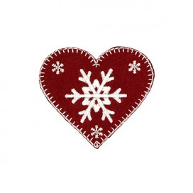 CHRISTMAS HEART FUSIBLE MOTIF - RED