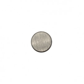 TEXTURED METAL BUTTON WITH POLISHED RIM - SILVER