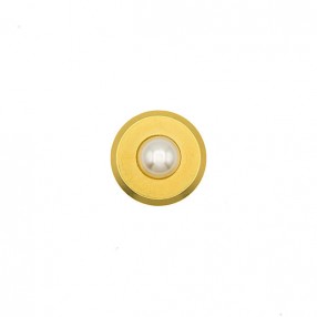 METAL SHANK BUTTON WITH PEARL - GOLD