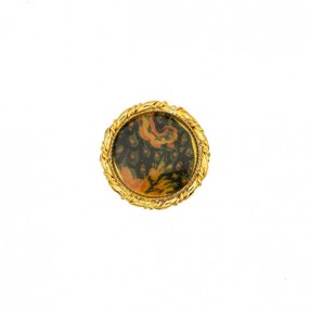 GOLD BASE METAL BUTTON WITH MULTI-COLOR EPOXY