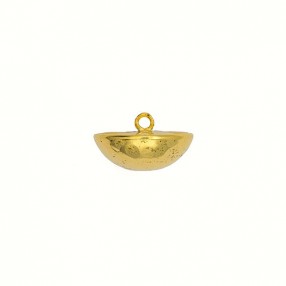 DOMED  METAL SHANK BUTTON WITH HAMMERED SURFACE - GOLD