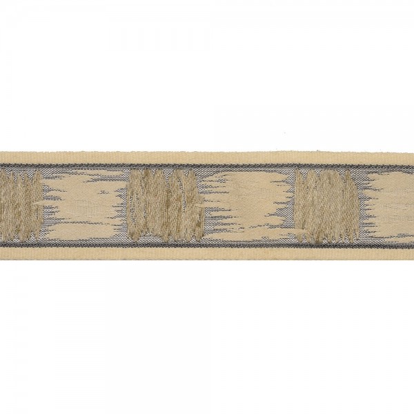 EMBROIDERED JACQUARD TRIMMING - BEIGE-LIGHT GREY