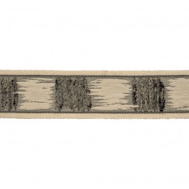 EMBROIDERED JACQUARD TRIMMING - BEIGE-GREY