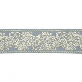 FLORAL EMBROIDERED JACQUARD TRIMMING 50MM - SKY BLUE
