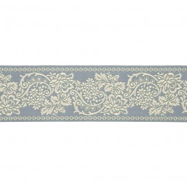 FLORAL EMBROIDERED JACQUARD TRIMMING 50MM - SKY BLUE