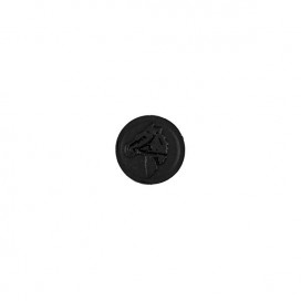 LEATHER BUTTON WITH SHANK - BLACK