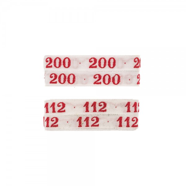 EMBROIDERED NUMBERS FOR CLOTHING FROM 100 TO 200 - RED