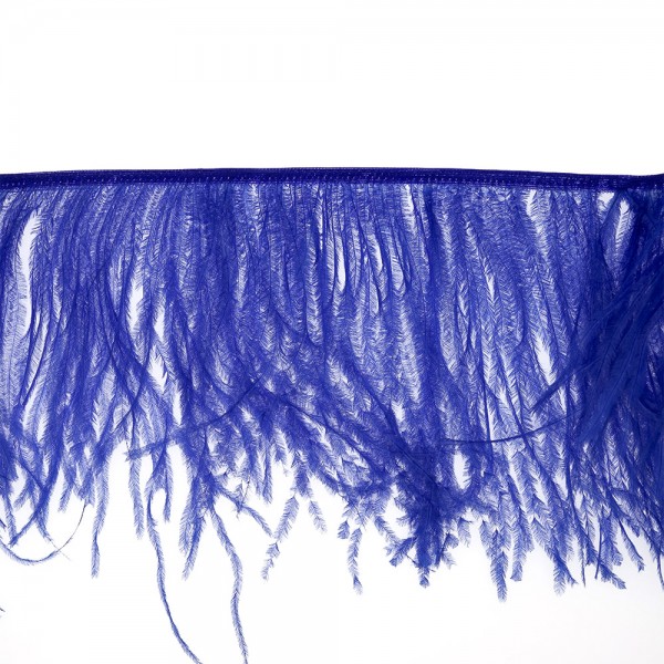 OSTRICH FEATHER FRINGE 150MM - AMPARO BLUE