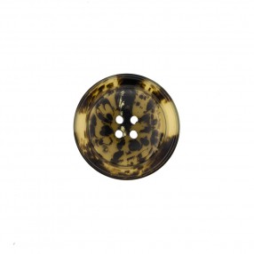 4 HOLE BUTTON WITH RIM - TORTOISE