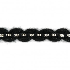 WOOL TRIMMING CHAIN 10MM - BLACK SILVER