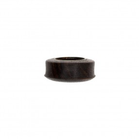 4 HOLE WOOD BUTTON WITH METAL RING - BROWN