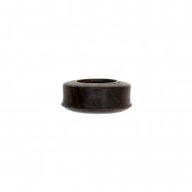4 HOLE WOOD BUTTON WITH METAL RING - BROWN