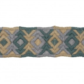 EMBROIDERED TRIMMING - BEIGE GREY GREEN