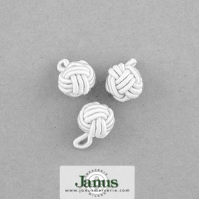 HAND BRAIDED KNOT BUTTON 12MM - WHITE