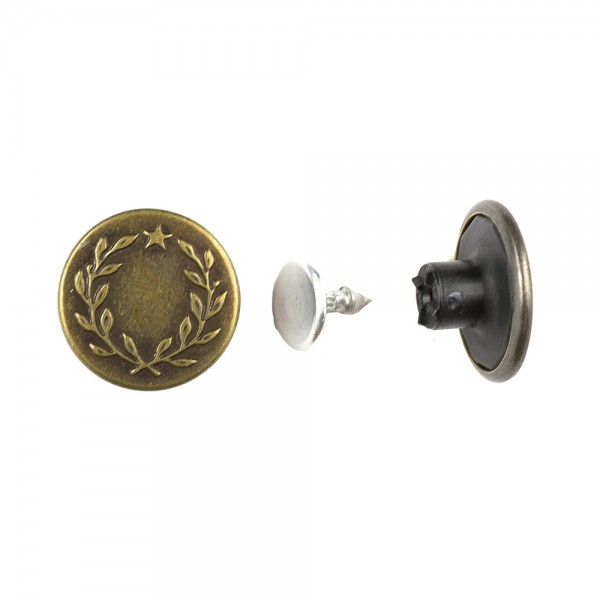 LAUREL JEAN BUTTON WITH TACK 17MM - ANTIQUE BRASS