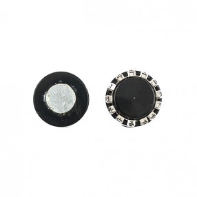 BLACK MAGNETIC BUTTONS WITH RHINESTONE CRYSTAL