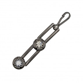 ZIP PULLER WITH RHINESTONE - SILVER